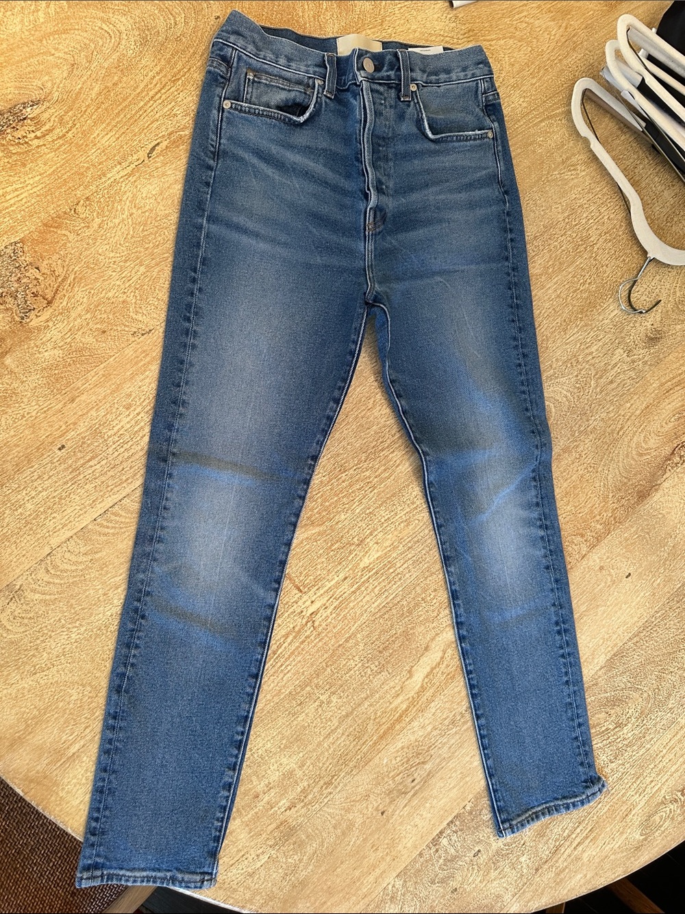 CQY Mid-Rise Skinny Jeans in Medium Blue